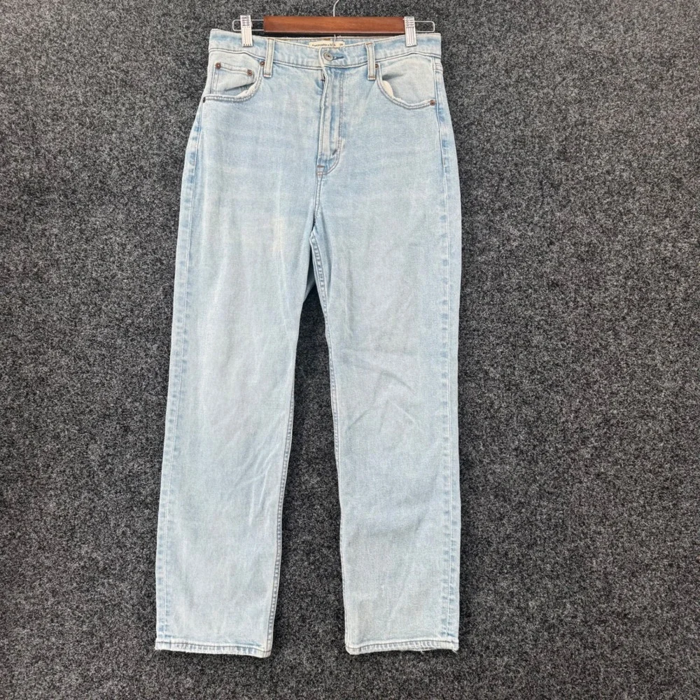 Abercrombie & Fitch Ankle Straight Ultra High Rise Jeans Light Wash 29 8L